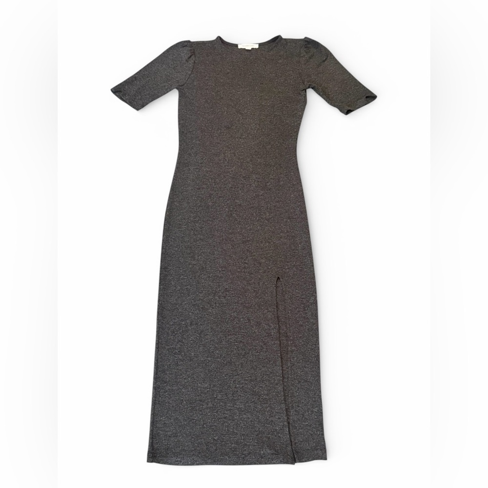 Shabby Chic Charcoal‎ Grey Short Sleeve Long Knit Dress Women' Size Small